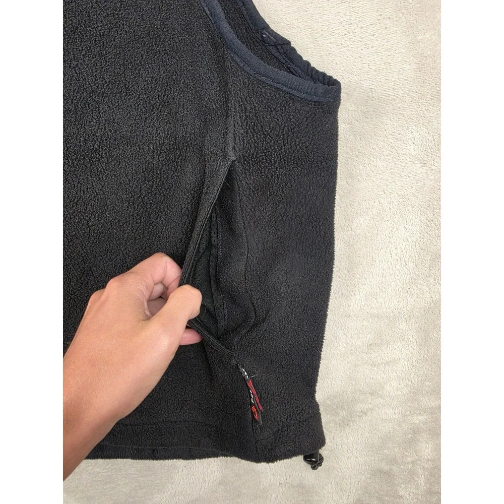 Woolrich Fleece Vest Men XL Black Polartec Full Zip Sleeveless Jacket Fits Short